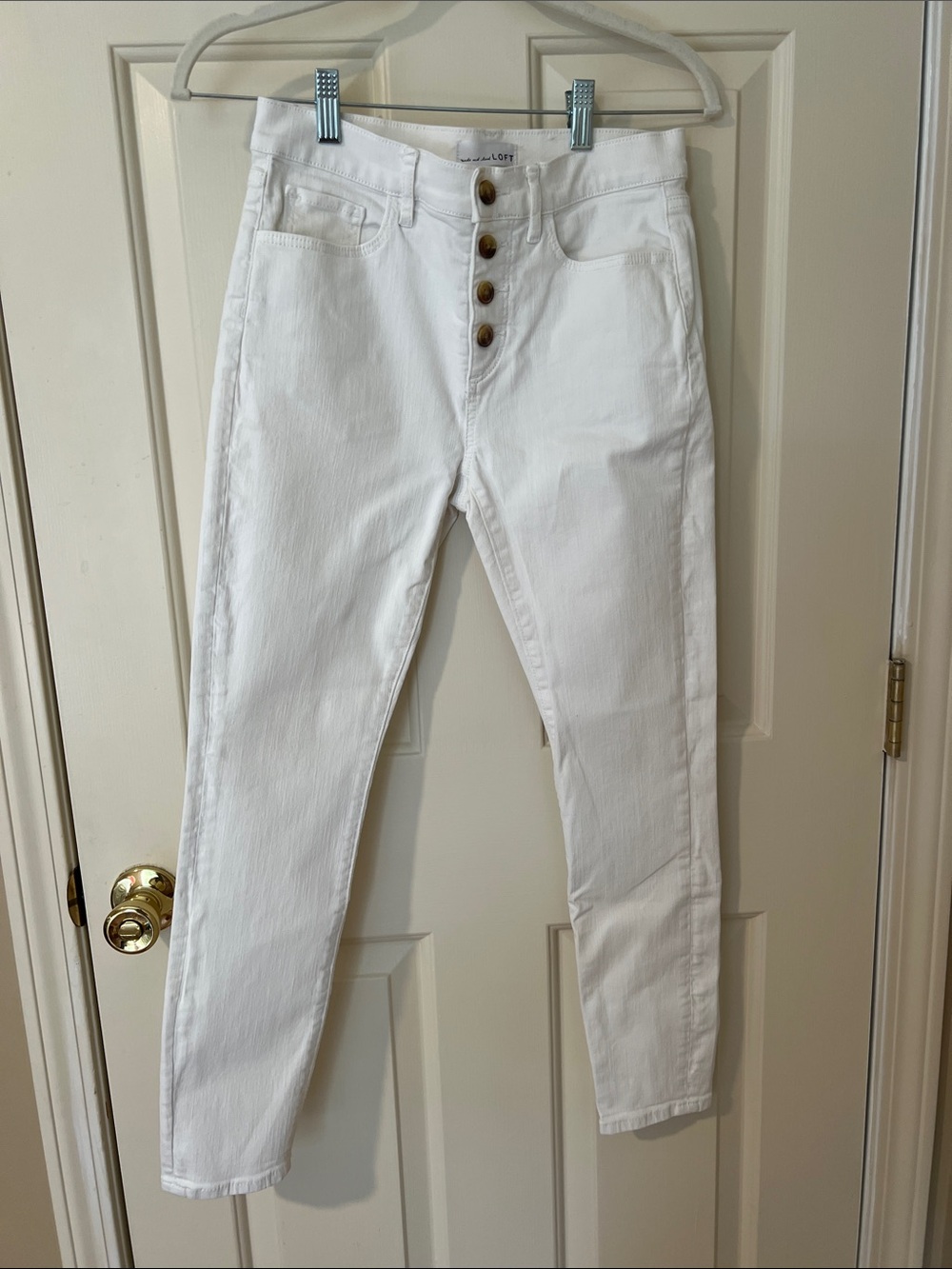 Loft high rise skinny white jeans